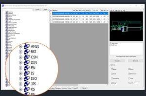 Biblioteca de piezas estándar
Soporta más de 10 normas nacionales e internacionales con más de 400.000
piezas estándar.